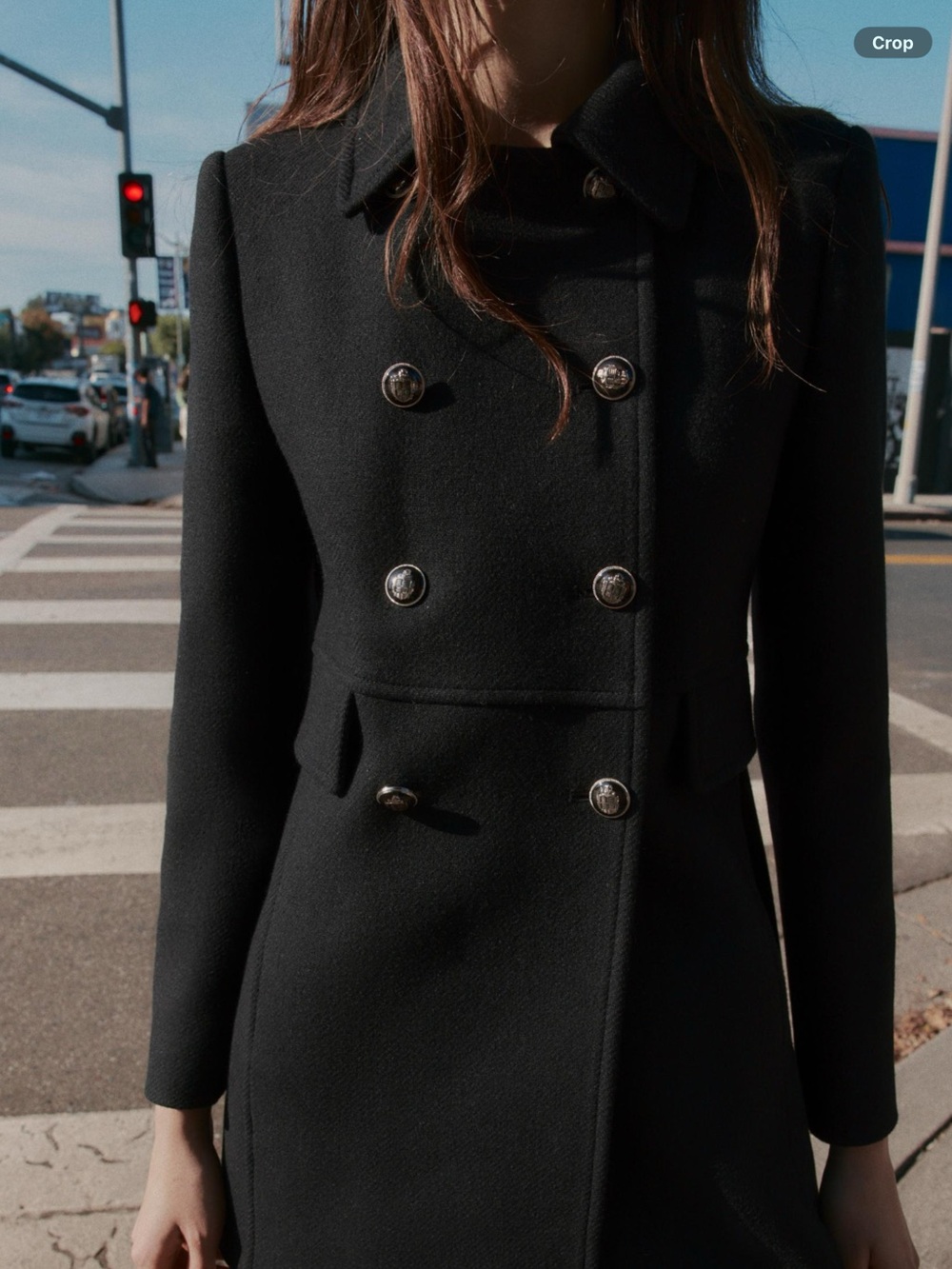 Zara Wool Blend Double Breasted Short Coat - Picture 2 of 7